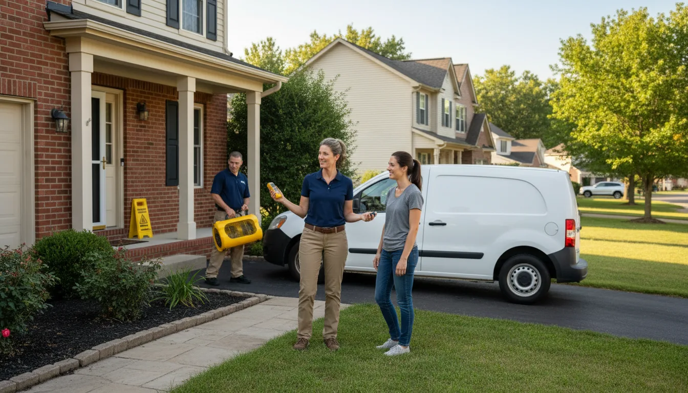Residential water damage restoration in Piasa, IL
